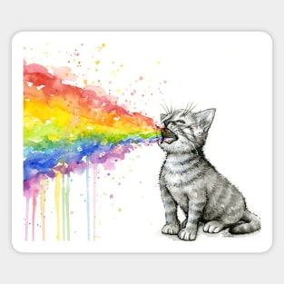 Kitten Puking Rainbow Magnet